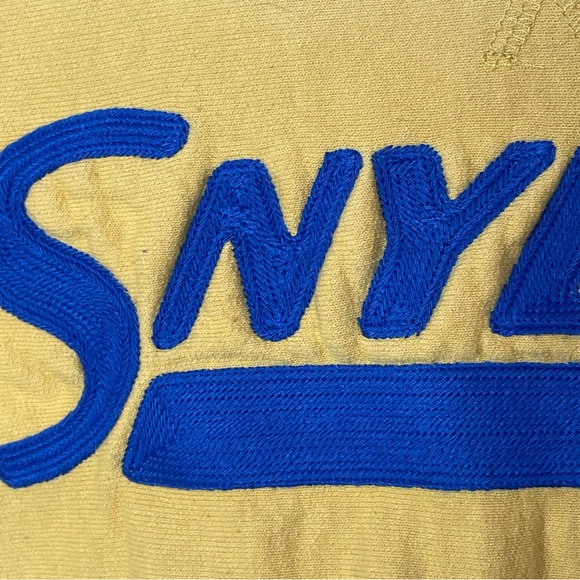 Champion + Todd Snyder Mens XL Yellow Ringer Spellout Chain Stitch Sweatshirt - Picture 6 of 11